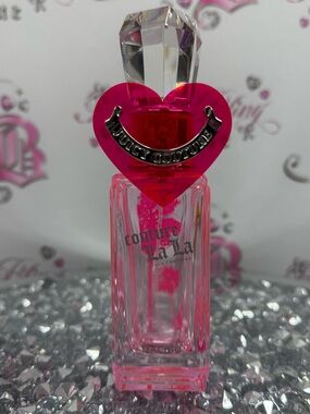Juicy Couture bottle decor bright neon Pink Heart Bottle jewel topper collect